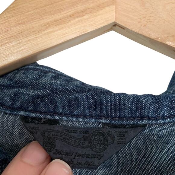 Diesel Denim Western Cowboy Shirt Long Sleeve Snap Button Up Women's Small - Picture 5 of 12